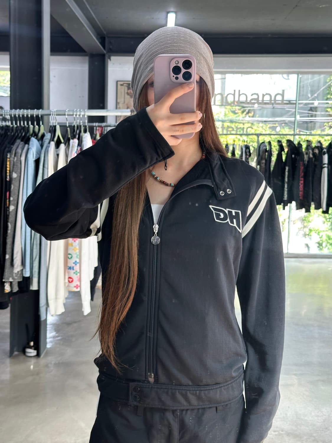 히스테릭글래머 자수로고 넥버튼 사이드 집업 상품이미지4