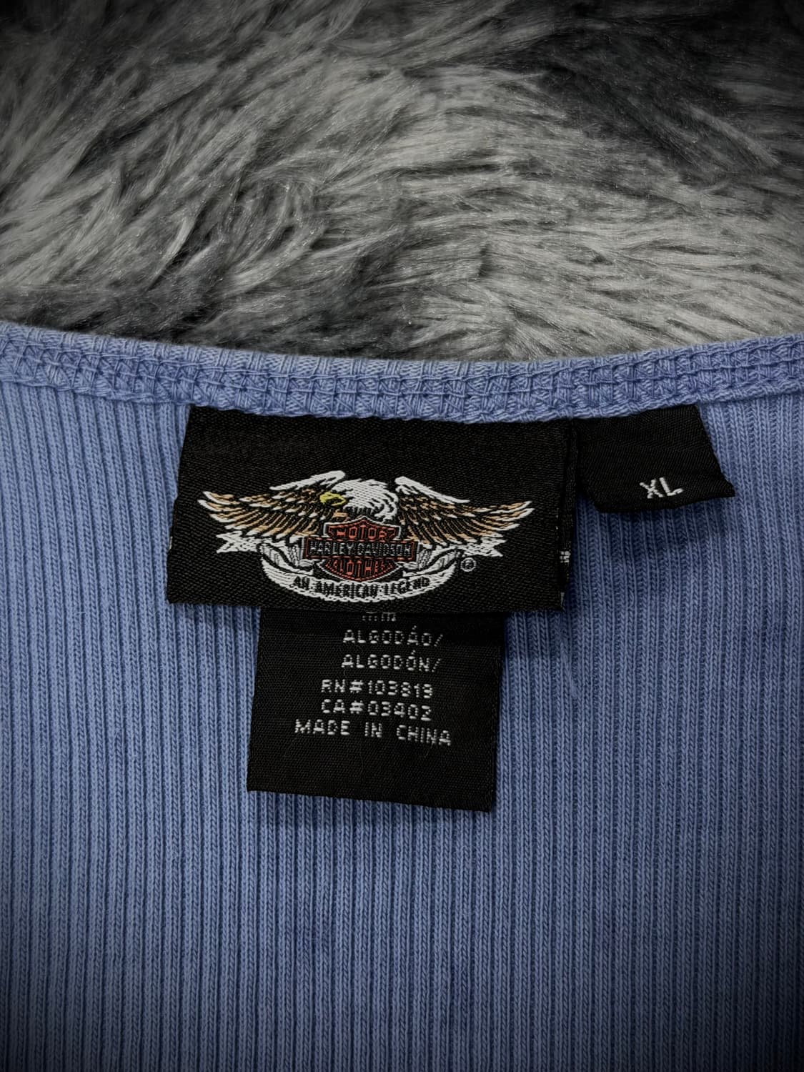 Harley Davidson 스컬 큐빅 디테일 블루 그라데이션 슬리브리스 상품이미지9