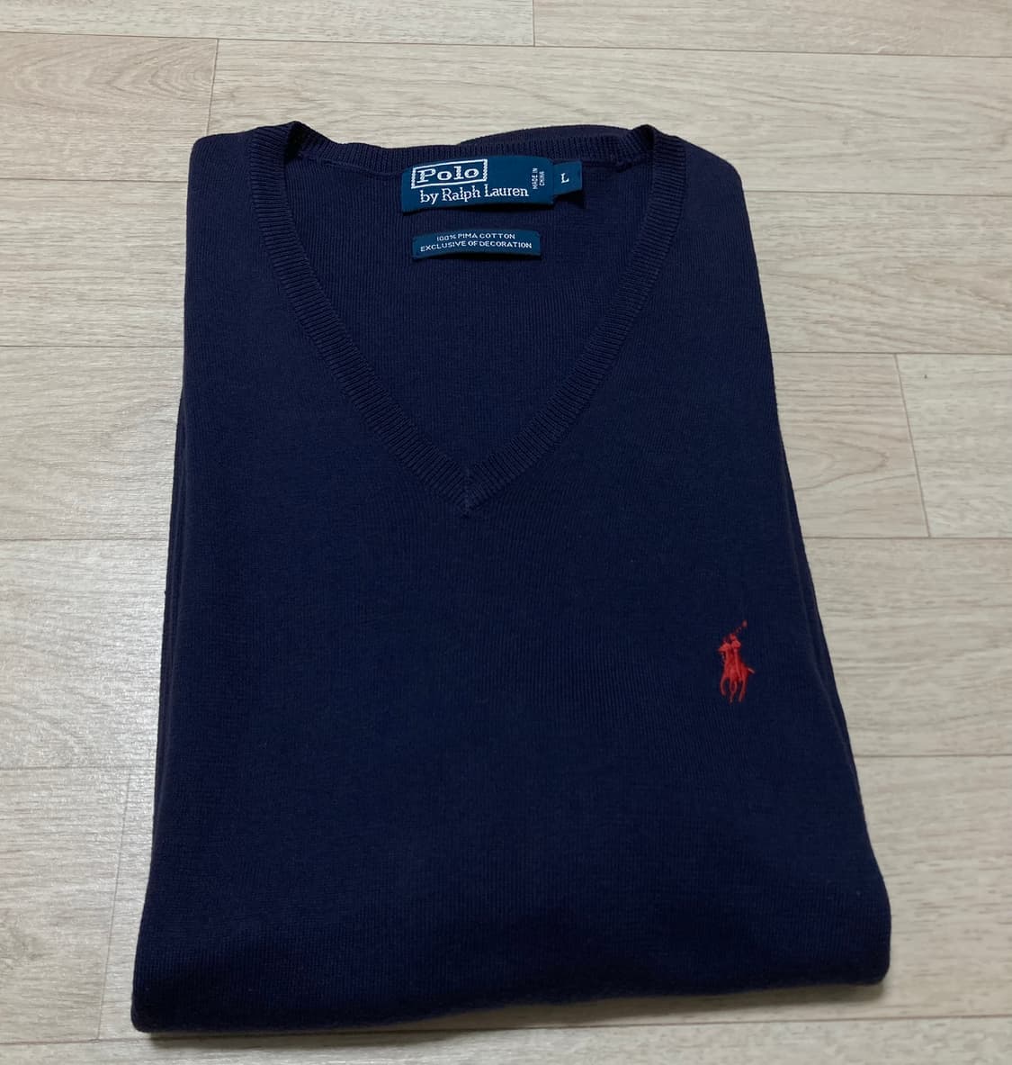폴로 브이넥 니트 L(105-110) 판매 상품이미지5
