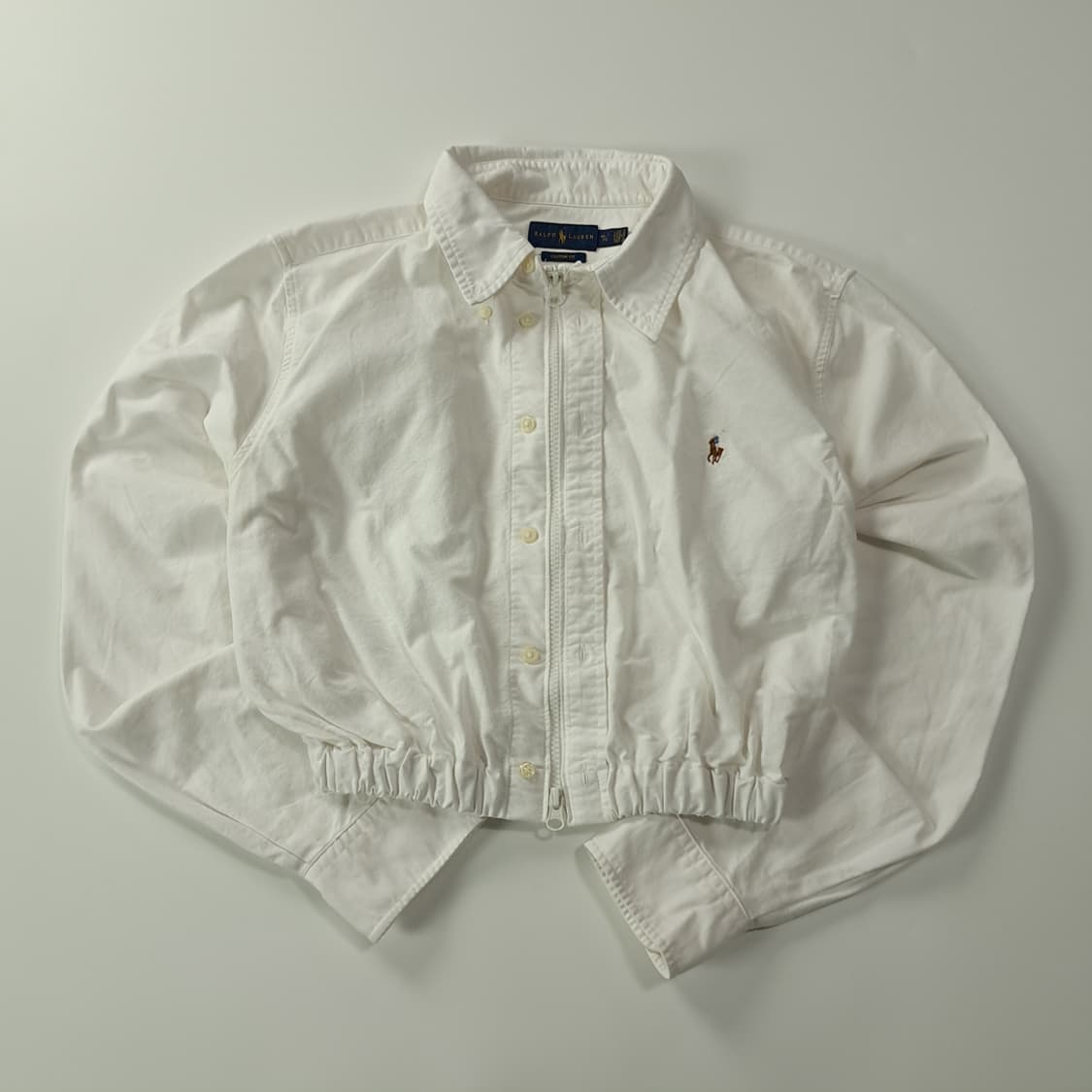 CK331 FREE 폴로 화이트 크롭 셔츠 자켓 상품이미지1