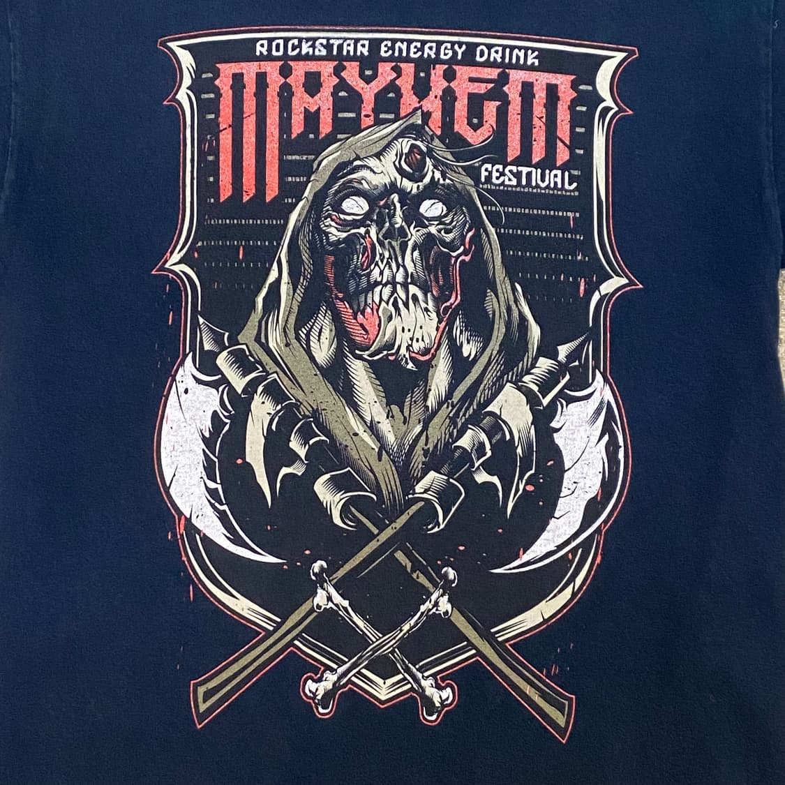 미국 빈티지 메이햄 MAYHEM 페스티벌 굿즈티 반팔티 락티셔츠 상품이미지2