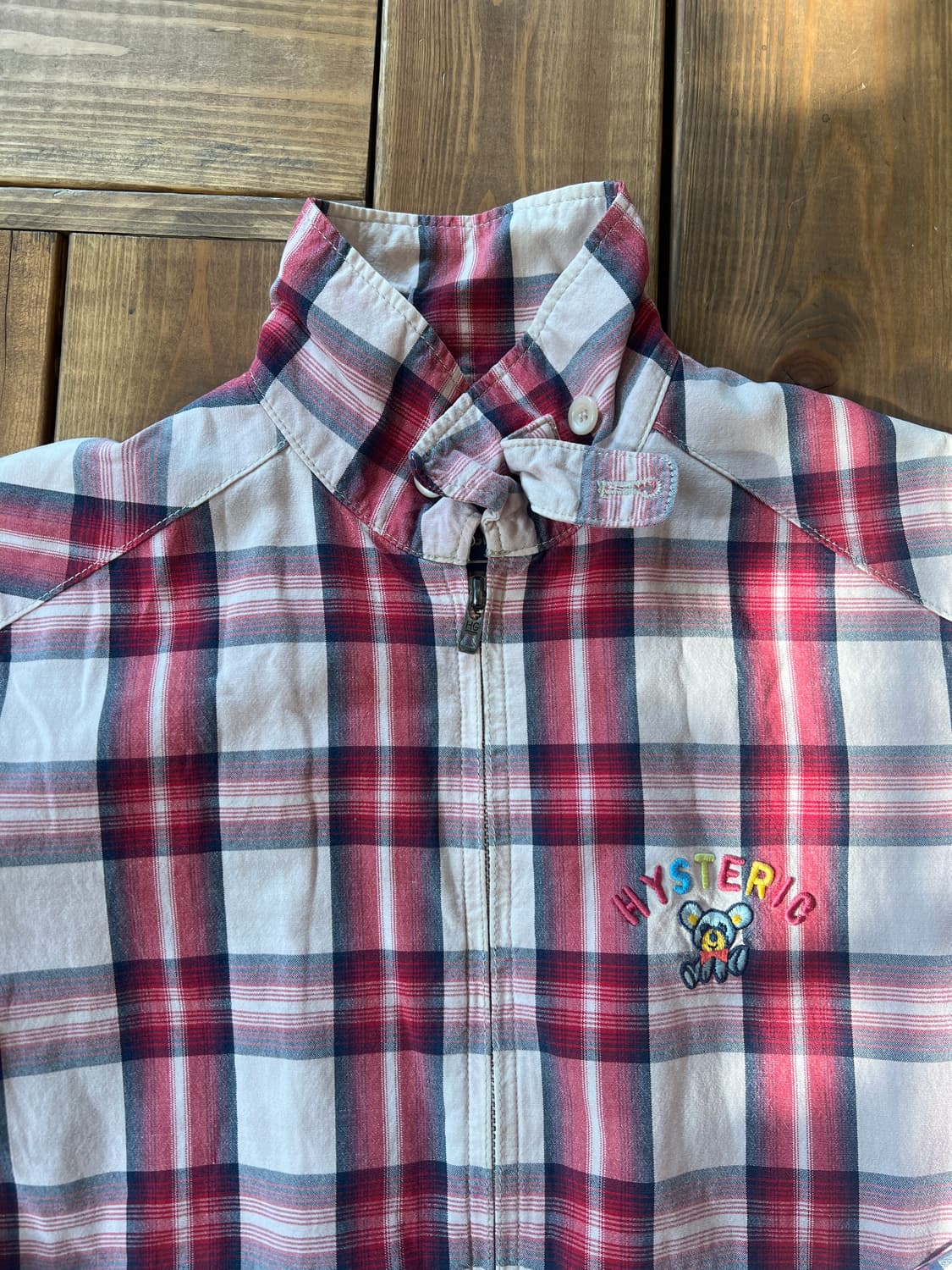 히스테릭글래머 베어 로고 레드 체크 집업 상품이미지7