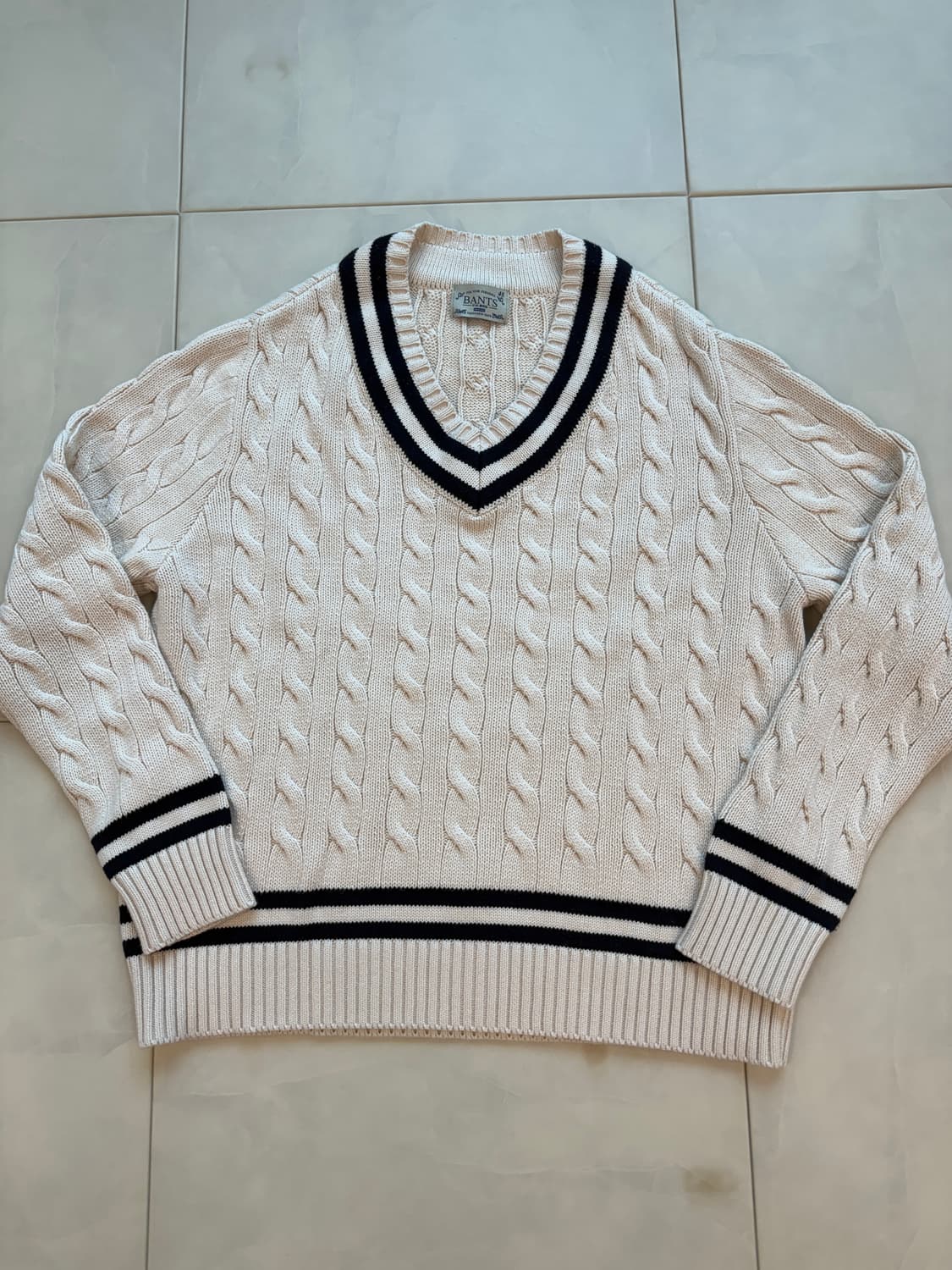 반츠 v넥 크리켓 케이블 니트 48(100-105) 상품이미지3