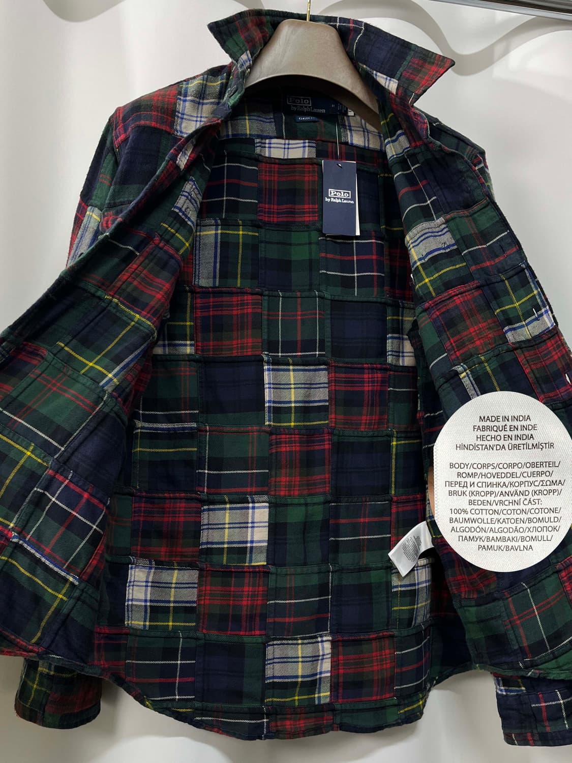 폴로 랄프로렌 인디아 마드라스 패치워크 플래드 덩가리 워크셔츠 상품이미지3