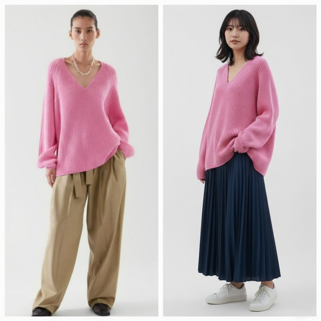 (새상품)66/77.COS 리브드 브이넥니트 상품이미지2