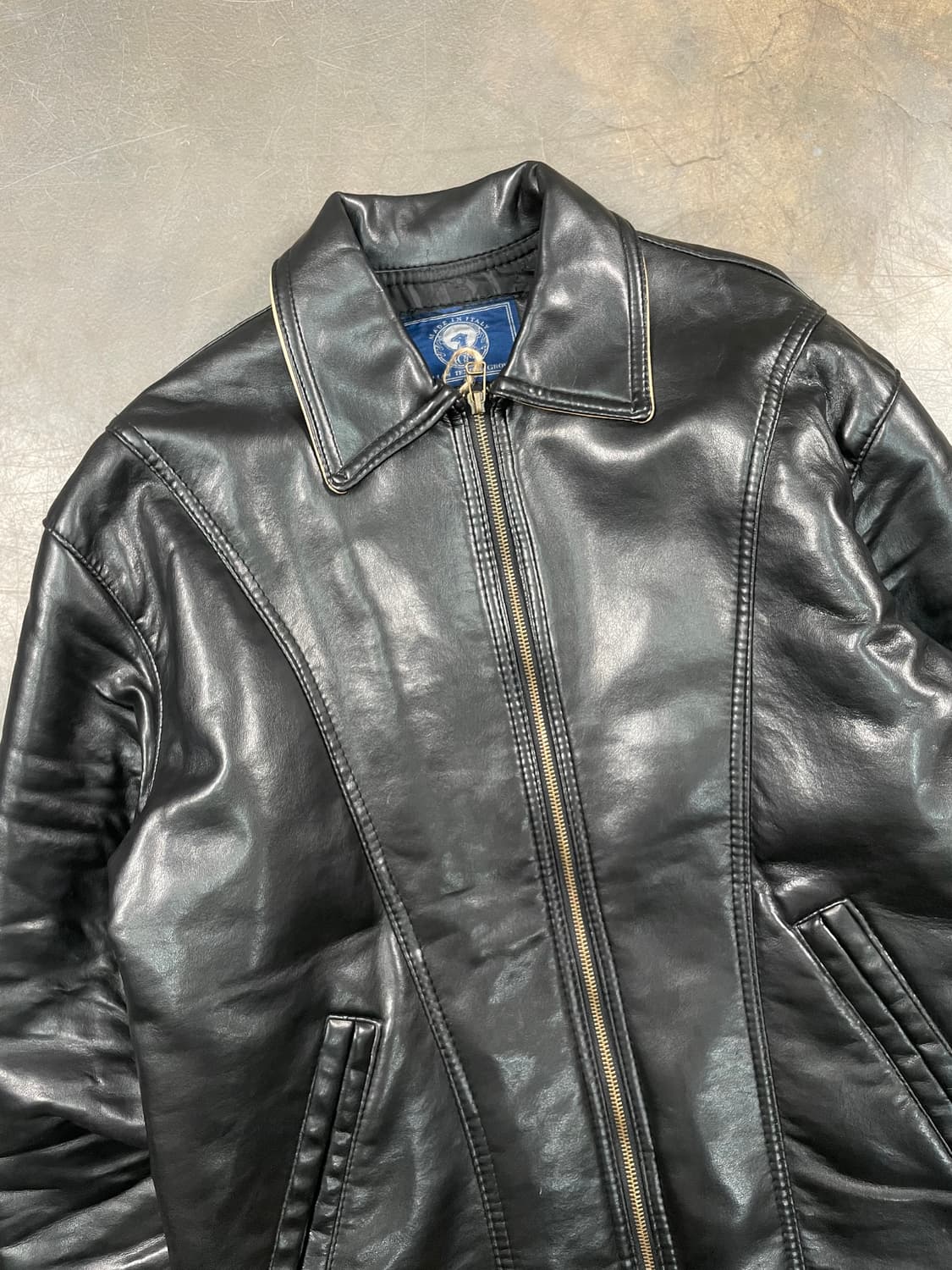 빈티지 레더 블루종 자켓 상품이미지2