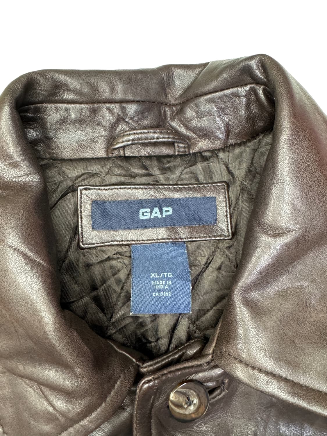 빈티지 90s 올드갭 GAP 레더(소가죽) 갭 카코트 브라운 XL 상품이미지3