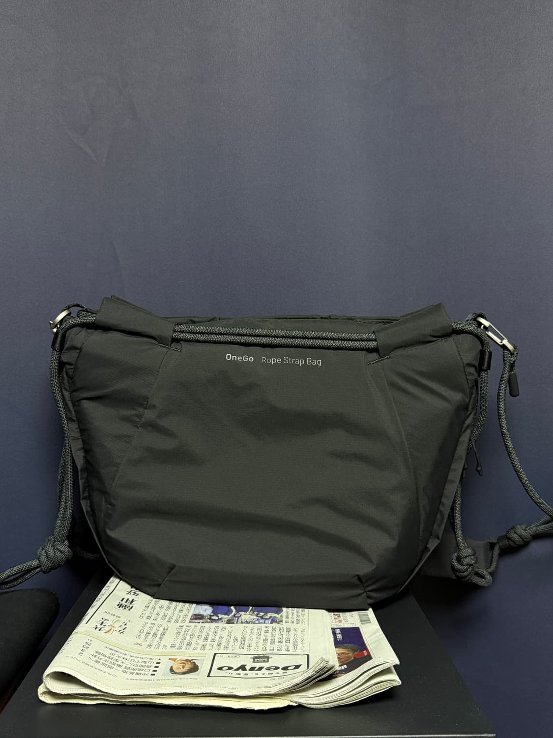 피지테크 원고 로프스트랩 숄더백 블랙 상품이미지1