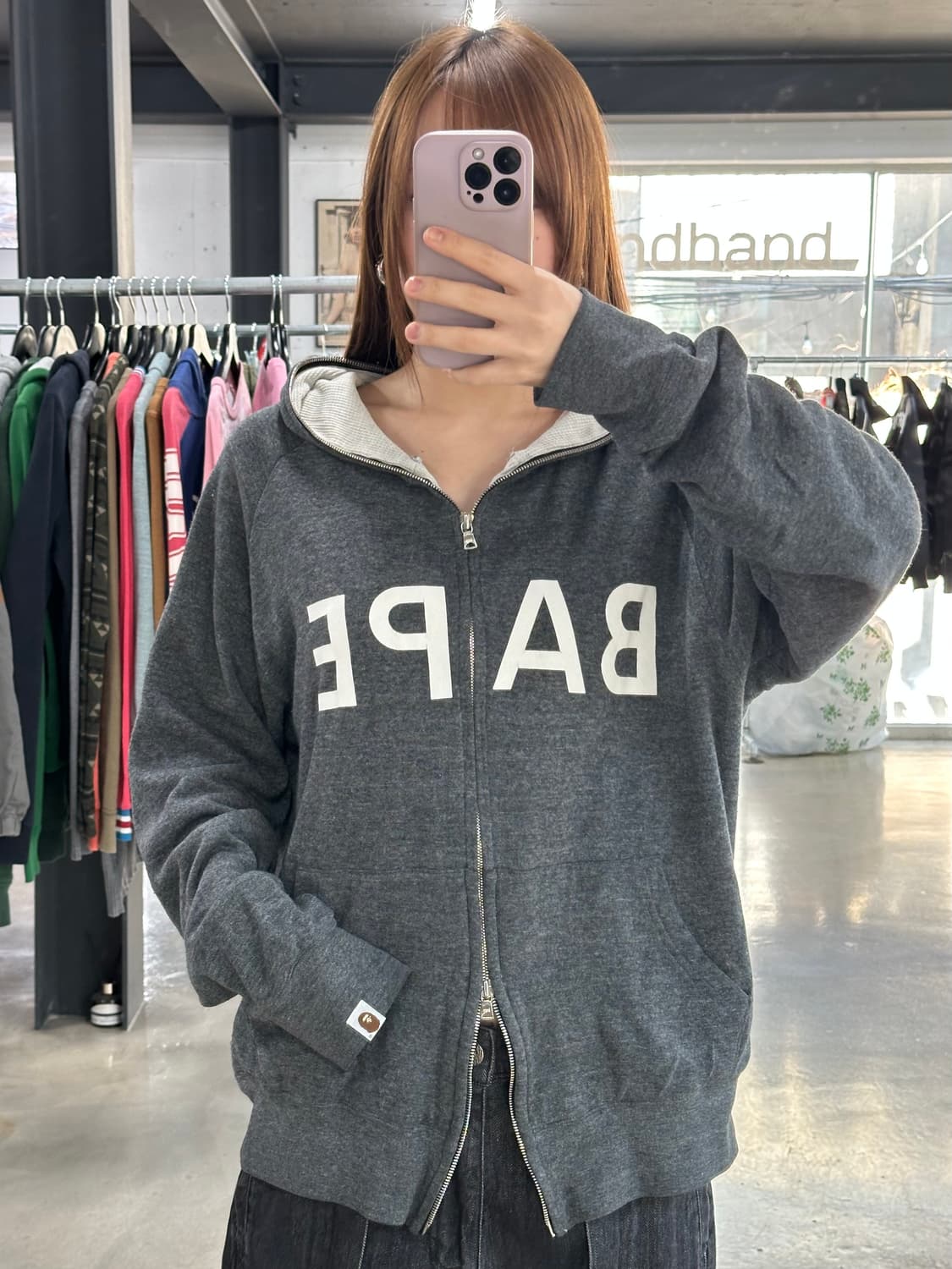 베이프 Thermal 스펠로고 풀 후드집업 상품이미지3