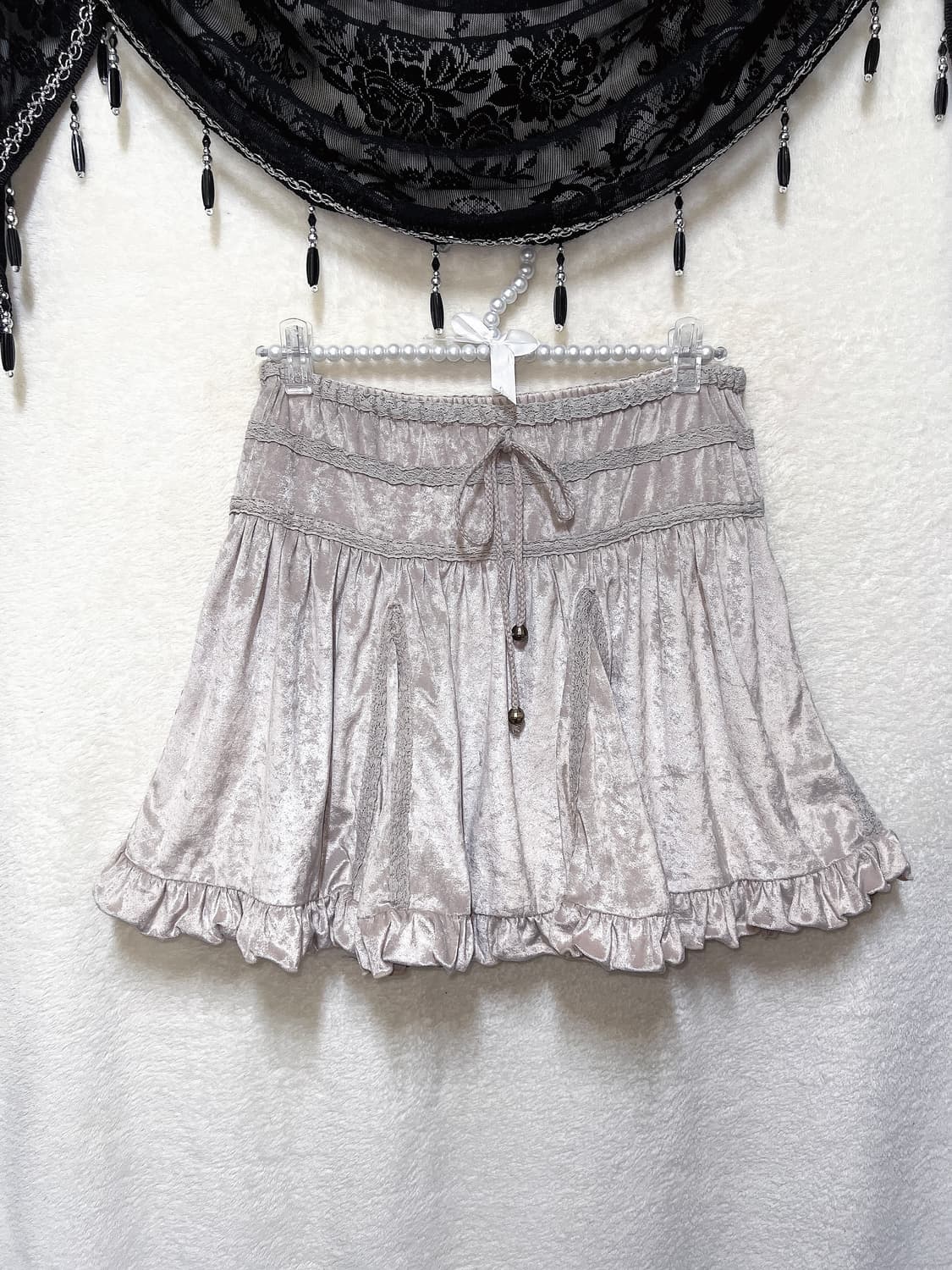 리즈리사 라떼갸루 로맨틱 로걀 벨벳 레이스 프릴스커트 핀터 히메카지 상품이미지3