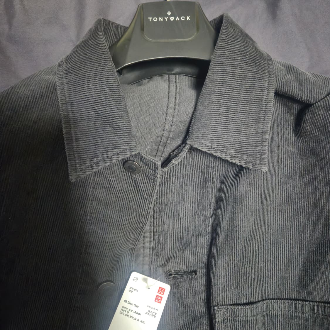 유니클로 코듀로이 재킷 L 사이즈 다크 그레이 상품이미지3
