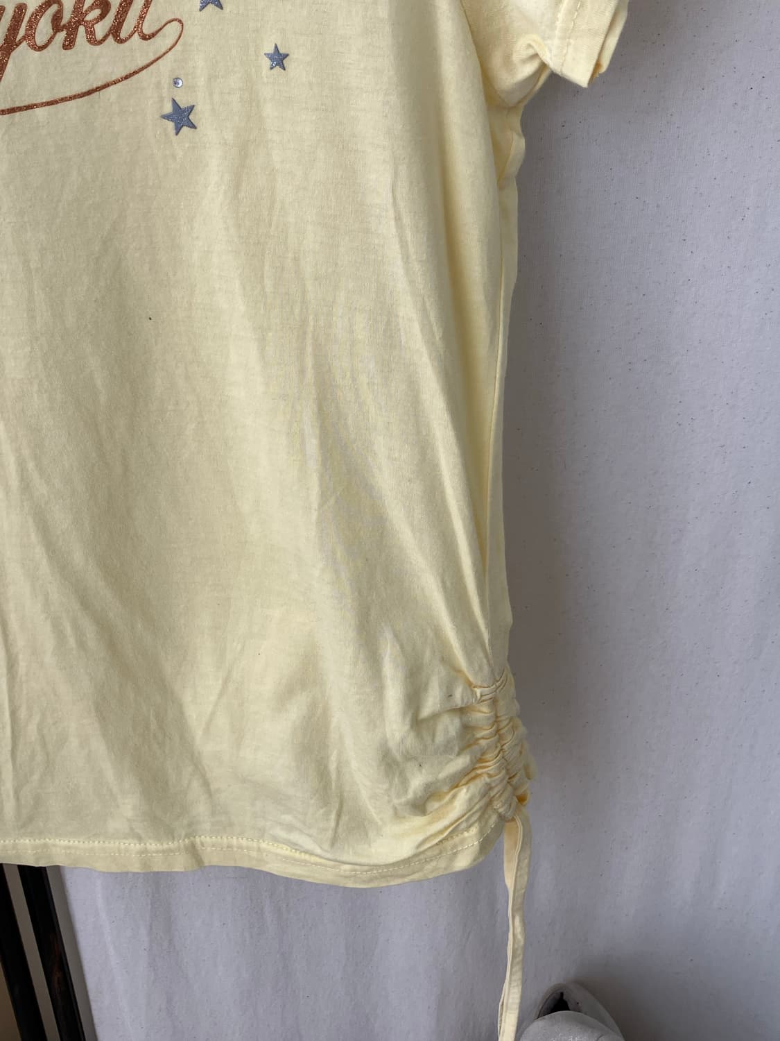 star printing shirring half t-shirt 상품이미지6