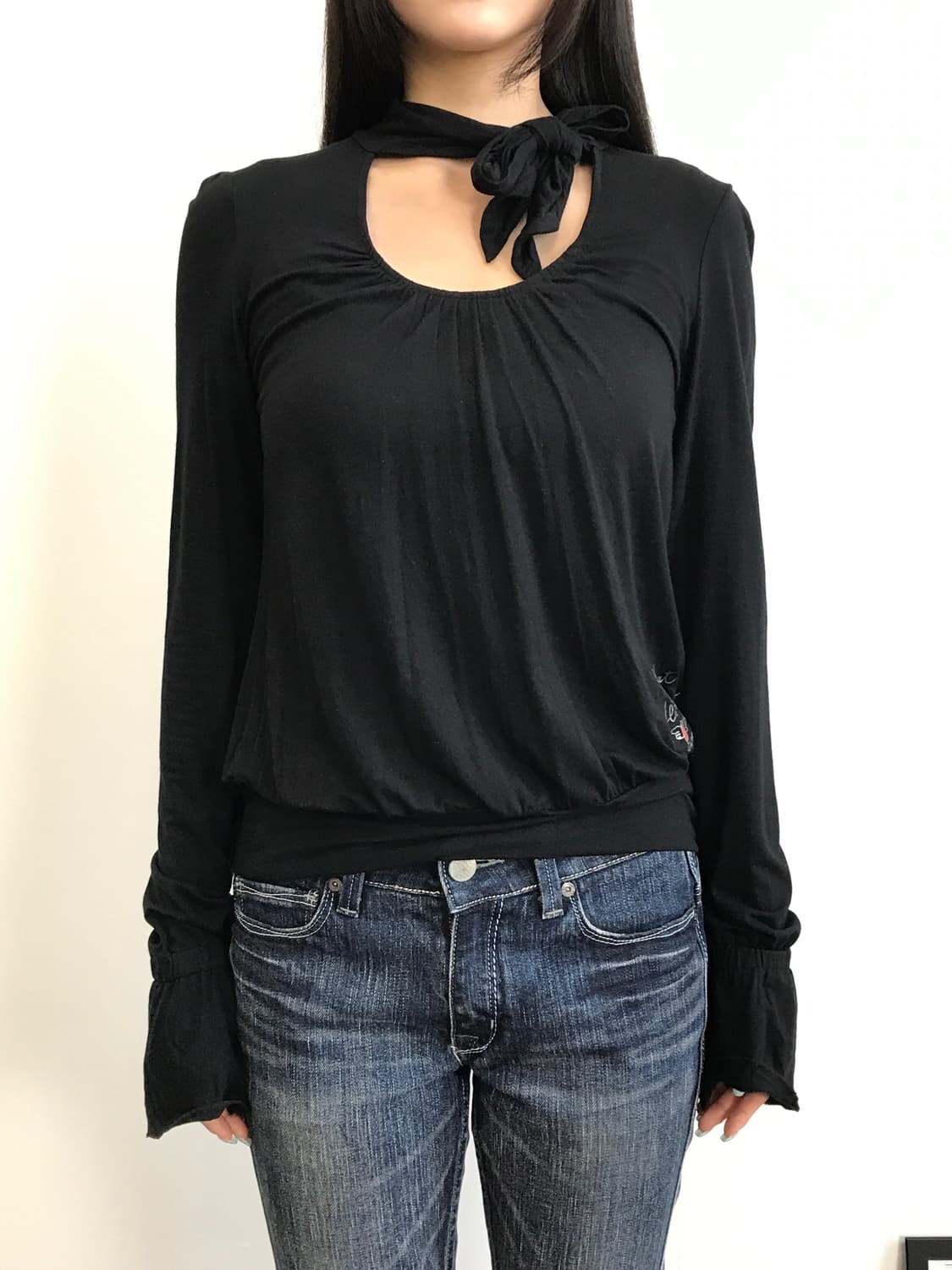 Miss Sixty Tie Neck Long Sleeve Top 상품이미지2