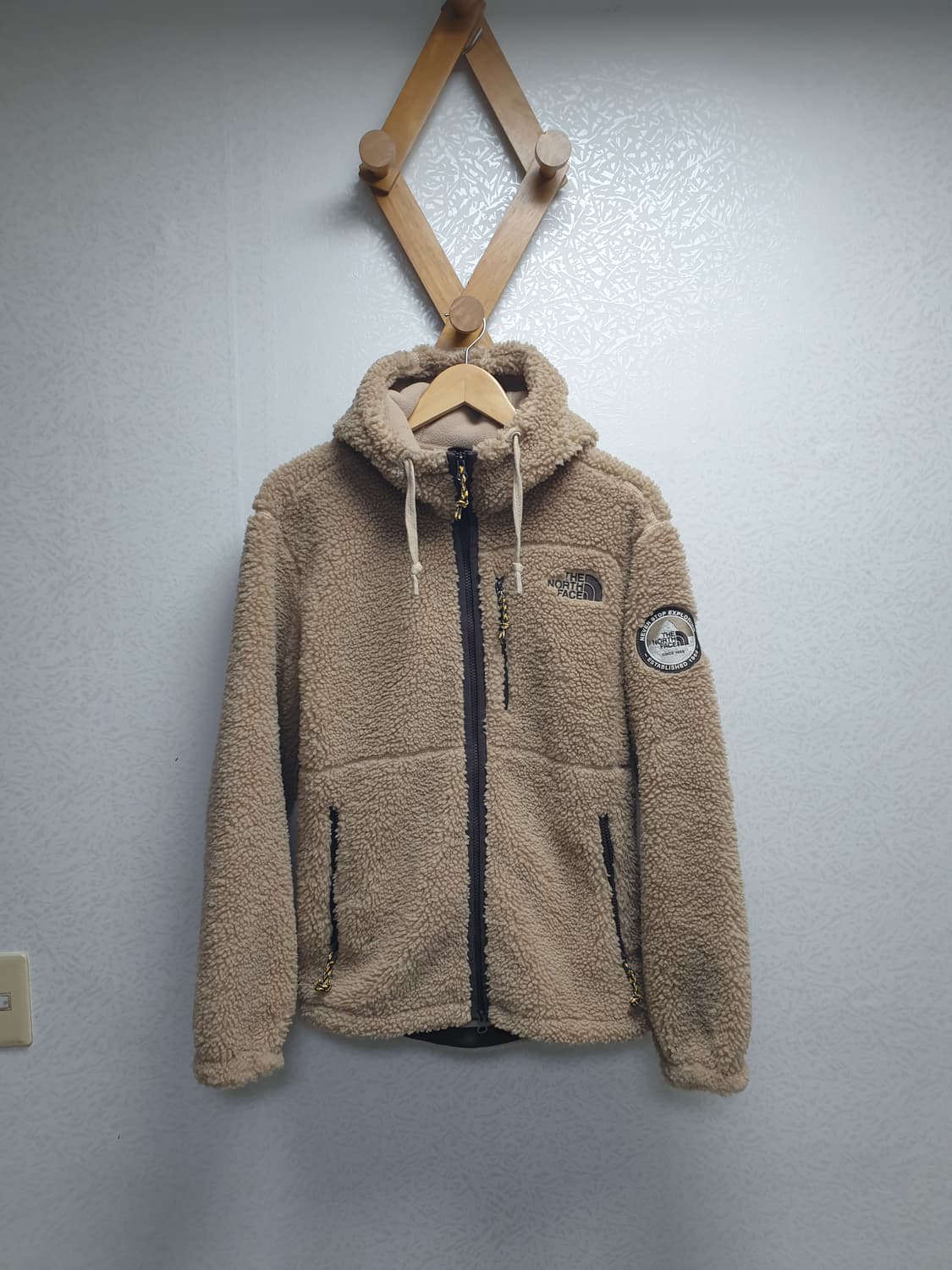 [남95] 노스페이스 플리스 후드집업 카멜 상품이미지1