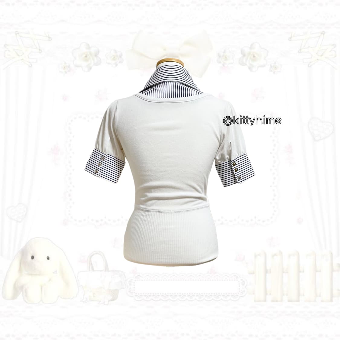 Cecli mcbee 세실맥비 오네갸루 빅리본 딱붙 로걀탑 갸루히메 상품이미지2