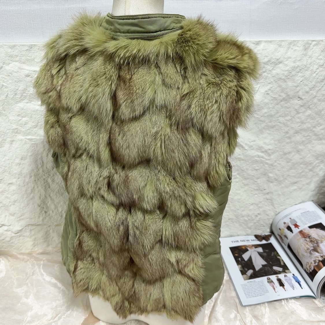 빈티지 말차 여우털 조끼 베스트 상품이미지3