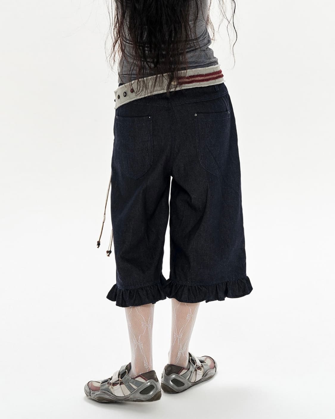 테스트메커니즘 Ruffle Cropped Pants 데님 코이세이오 상품이미지2
