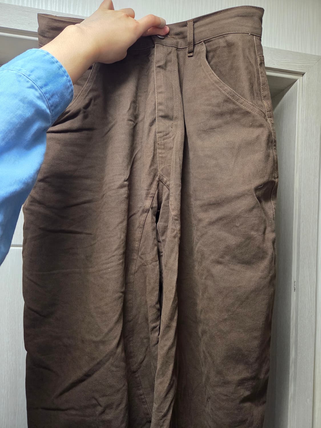 파르티멘토 커브드 절개 와이드 치노팬츠 (크게나옴) 상품이미지7