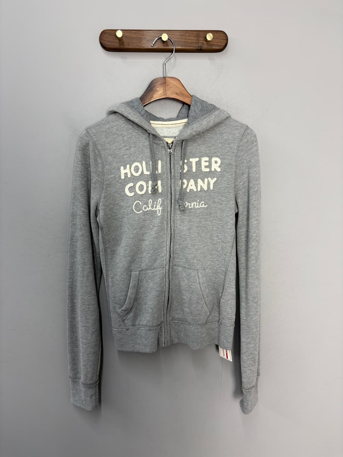 홀리스터 스펠로고 그레이 후드집업 A3734 상품이미지2