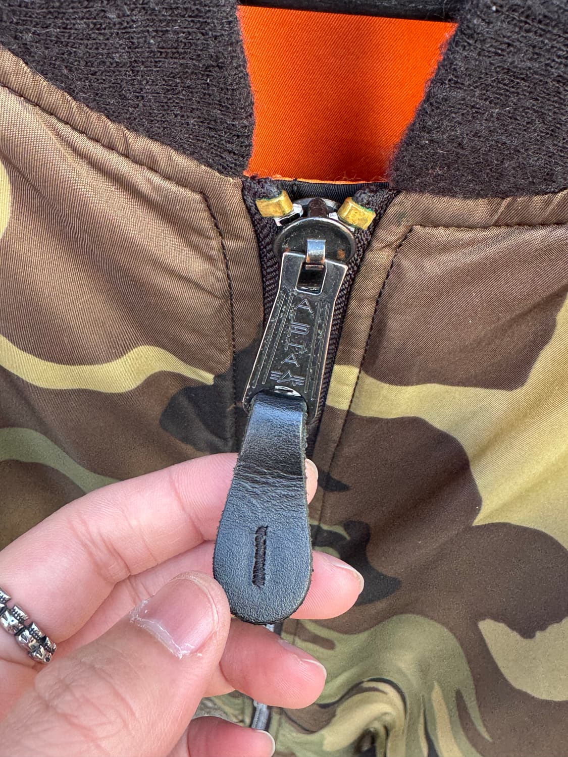 90s 알파인더스트리 우드랜드 카모 MA-1 항공자켓  상품이미지5