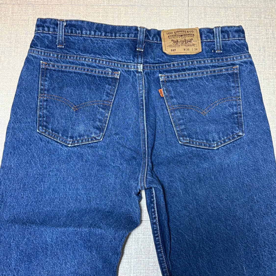 90s USA 🇺🇸 리바이스 517 오렌지탭 데님 청바지 중청 상품이미지1