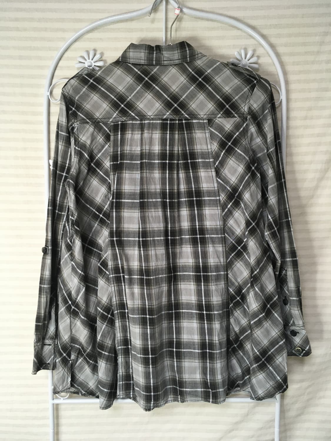 빈티지 레이스 체크 바비 셔츠 y2k 스트릿 갸루 펑키 일본빈티지715  상품이미지2