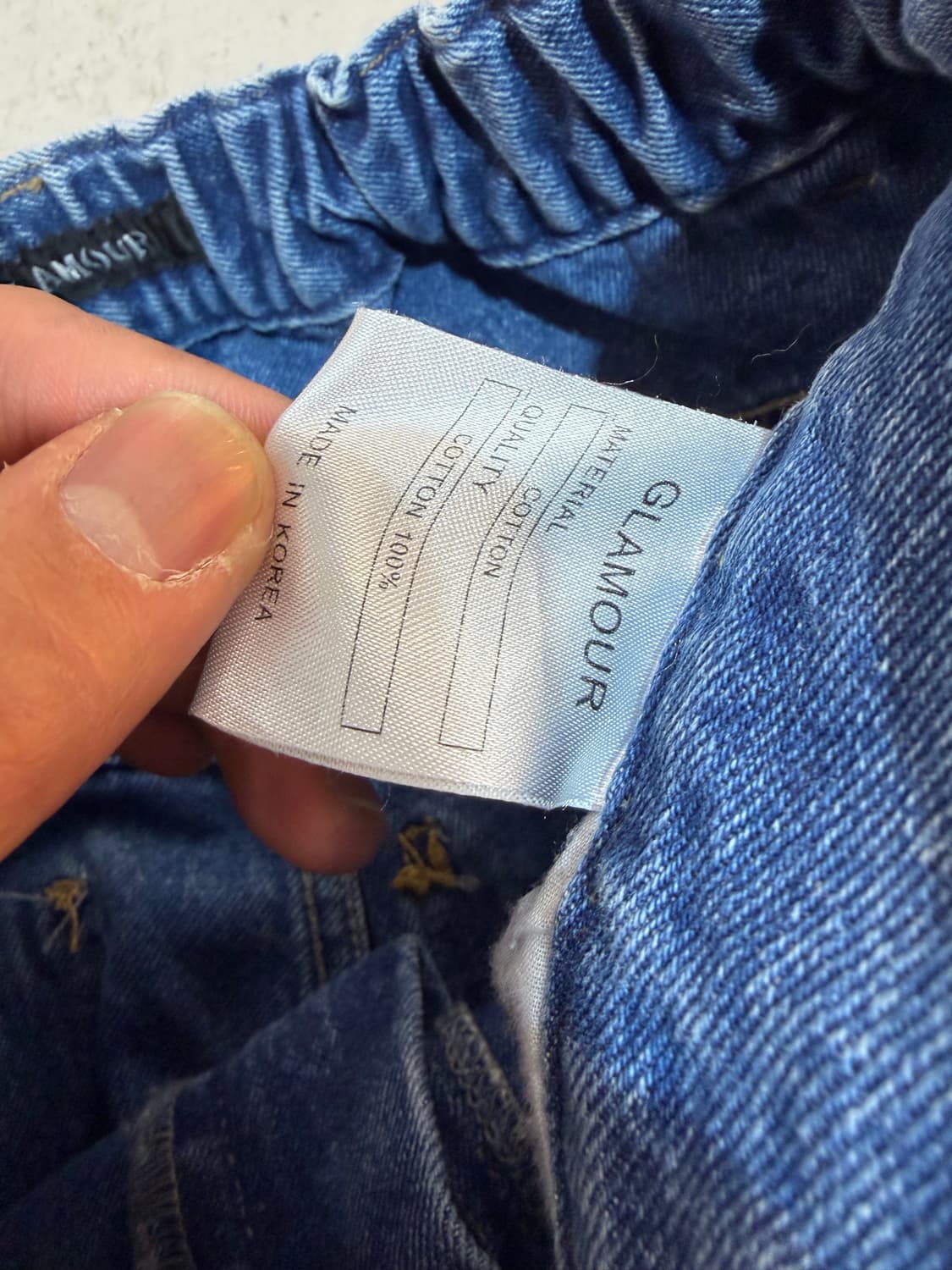 글래머 연청 믹스 와이드 데님 팬츠 상품이미지4