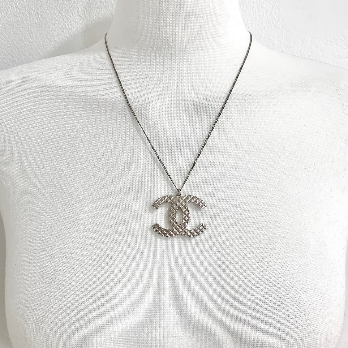 샤넬 CC로고 펜던트 실버 롱&숏 목걸이 상품이미지5