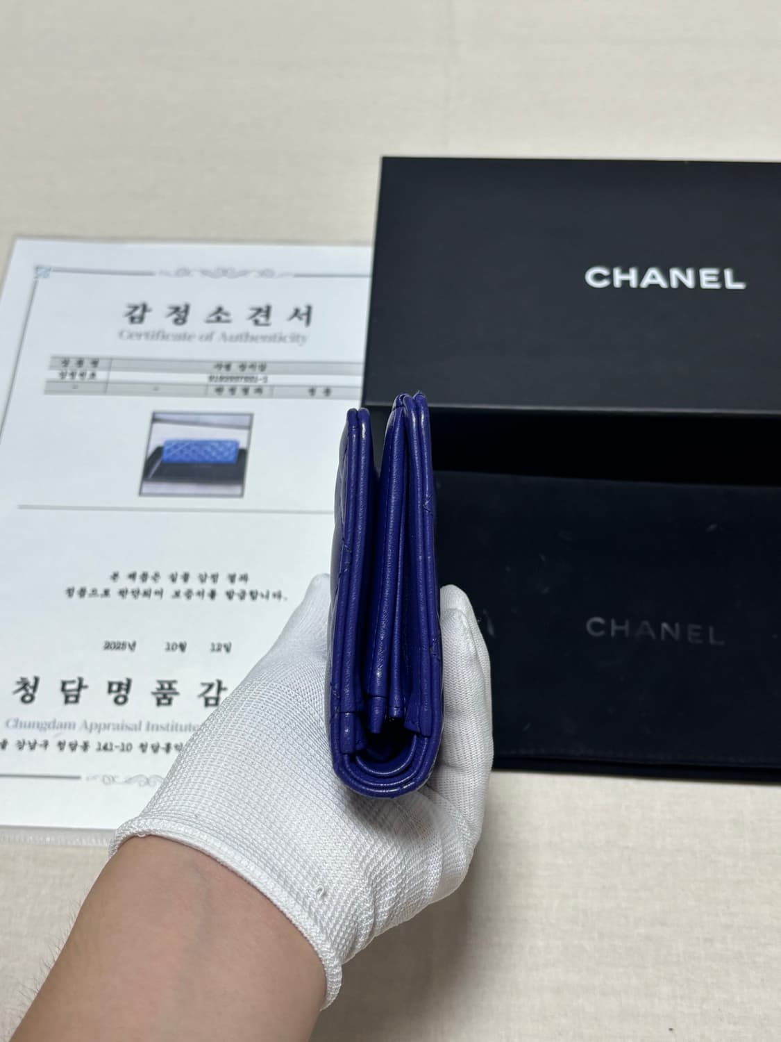 샤넬 캐비어 퍼플 장지갑  상품이미지5