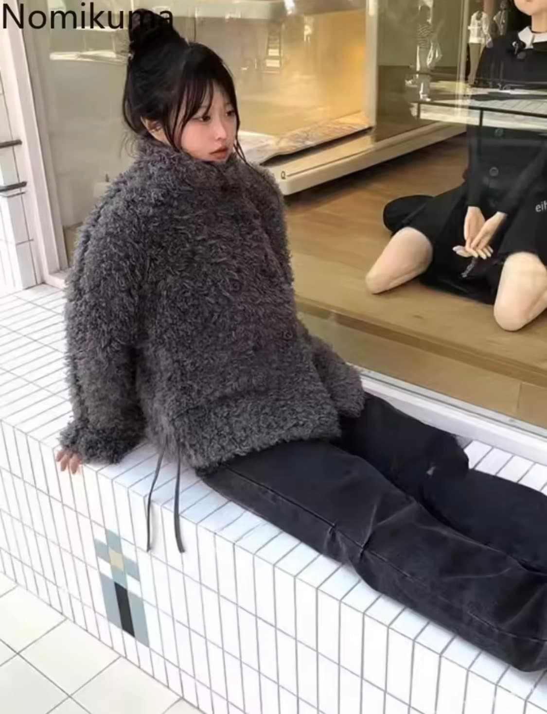 모피 코트 블랙 상품이미지3