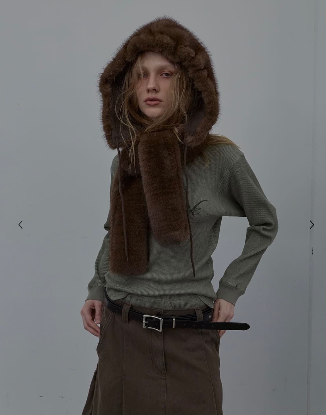 LCDC 엘씨디씨티엠 퍼후드머플러 새상품 택포 상품이미지1