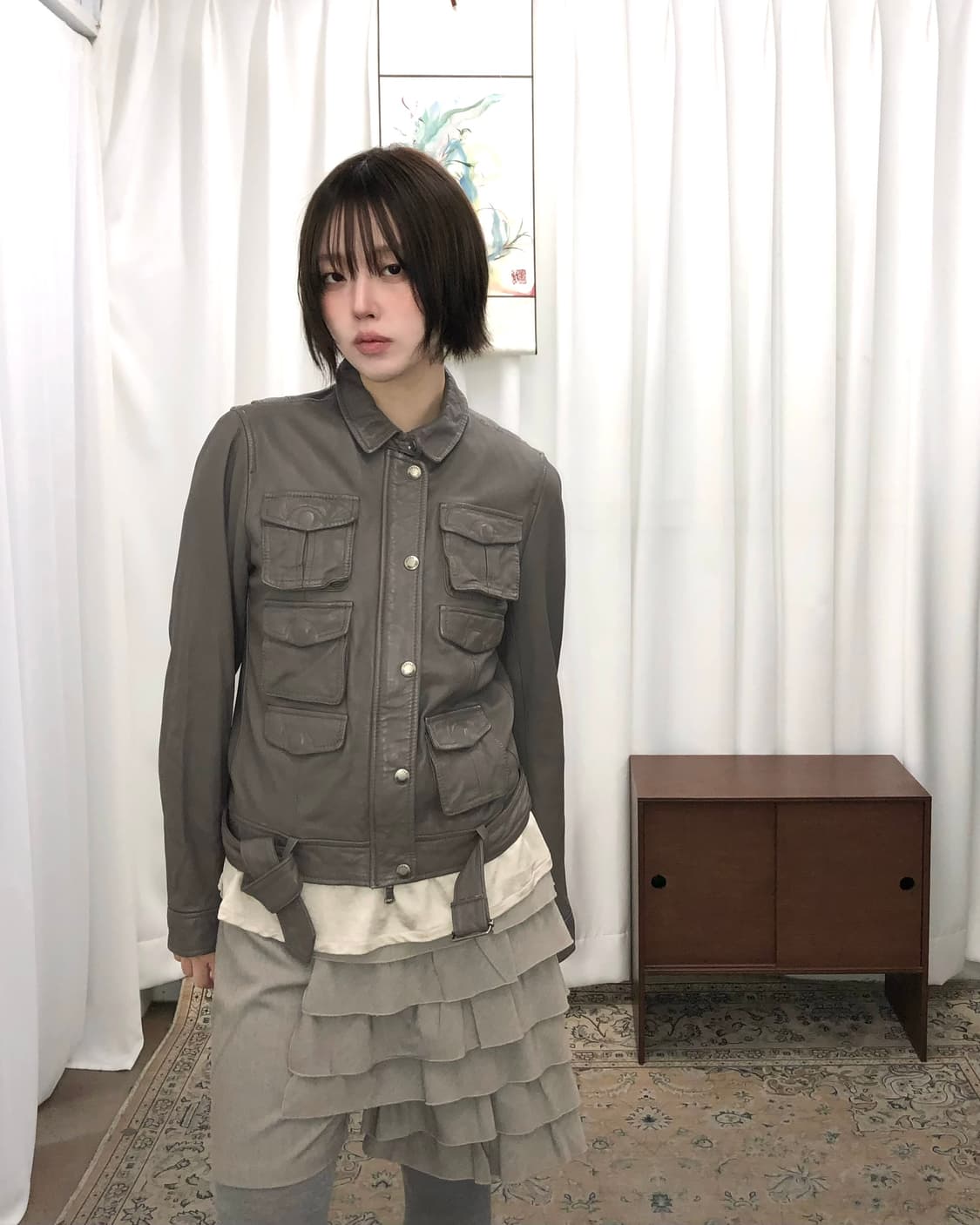 뮤트 브라운 양가죽 자켓 상품이미지1