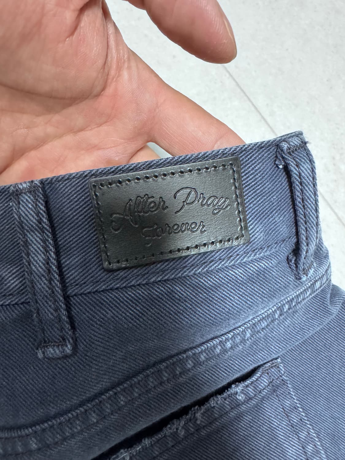 (중고/L) 애프터프레이 더스티드 레귤러 데님 진스 네이비L 상품이미지5