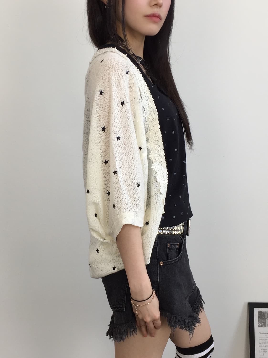 'Blue Strive' Ivory Star Cardigans 상품이미지1