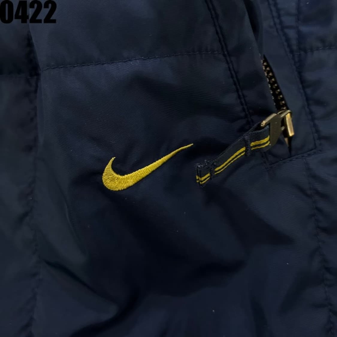 나이키 네이비/옐로우 컬러 퀄팅 패딩 자켓 100 상품이미지3