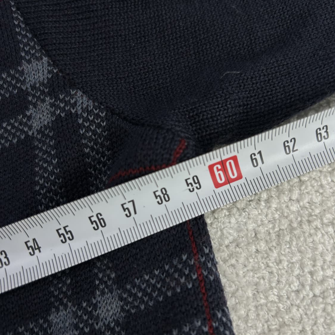 발망 체크 패턴 가디건 네이비 L 상품이미지4