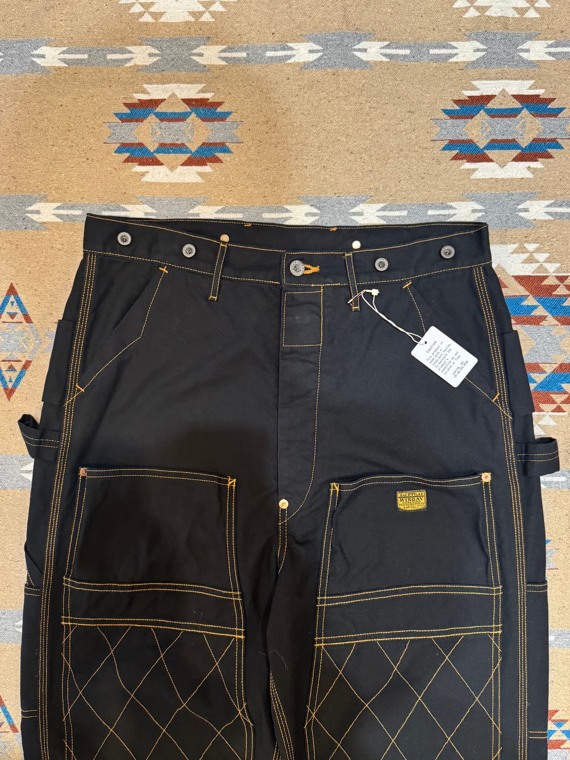 [3][L] 캐피탈 씬 캔버스 럼버 팬츠 블랙  상품이미지2