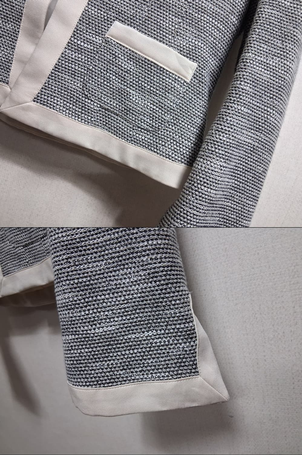 일본수입빈티지 Petit Maison 트위드쟈켓 슬림형 44반 XS거의새 상품이미지6