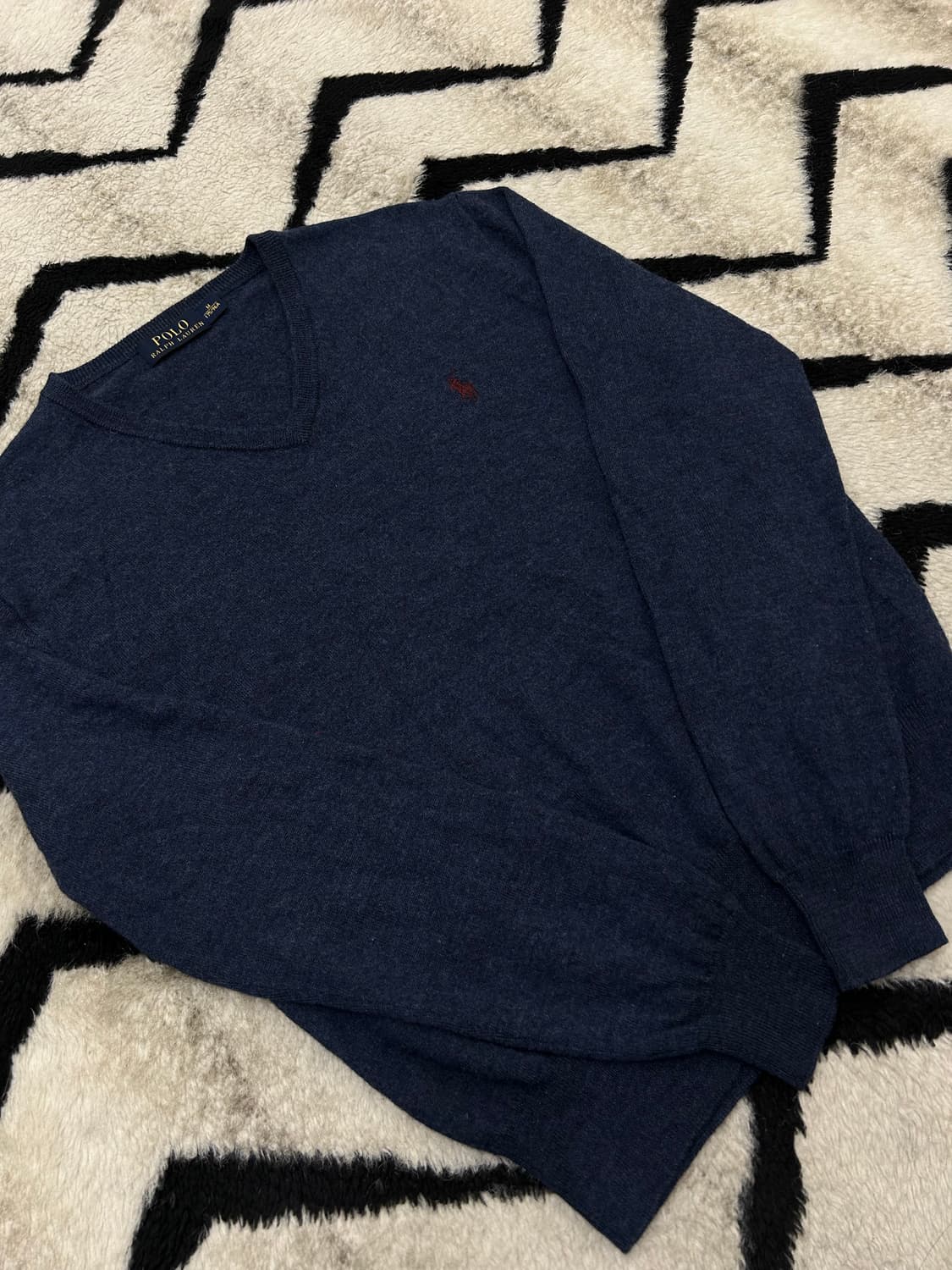 [M]폴로랄프로렌 V넥 울 니트/네이비블루 상품이미지2
