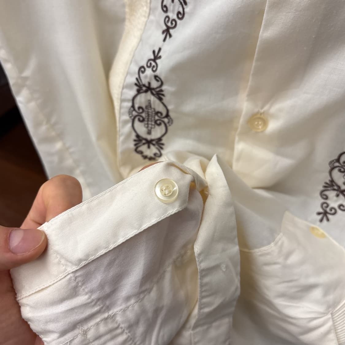 90s vintage 보타니컬 맥시엄 핀턱 구아야베라 쿠바셔츠 N1434 상품이미지6