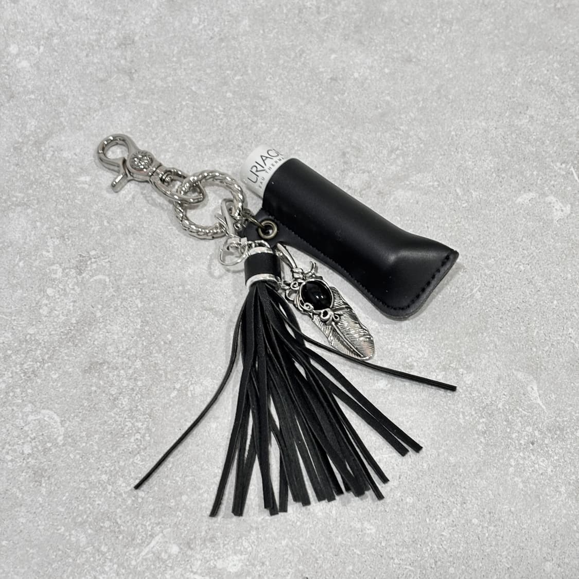 Oribell 태슬 가죽 립밤 라이터 립밤 케이스 깃털 키링 열쇠고리 상품이미지7