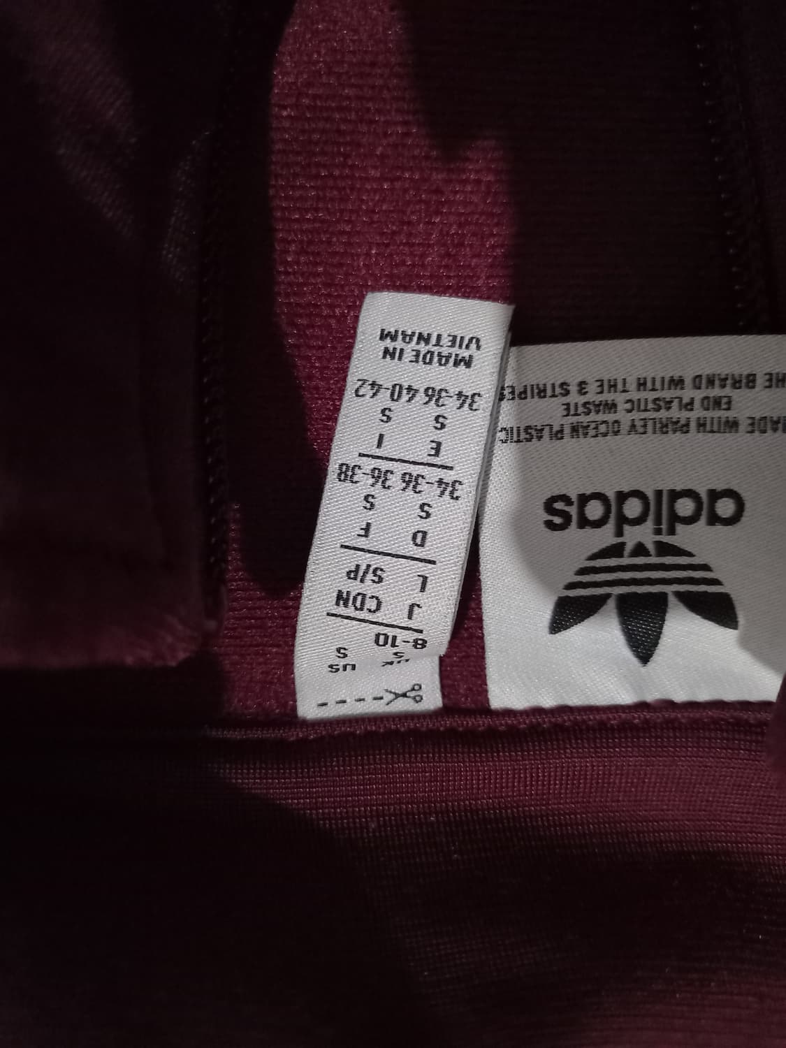 아디다스 대장급 버건디 여자 트랙탑 저지 져지집업 85~90 상품이미지3