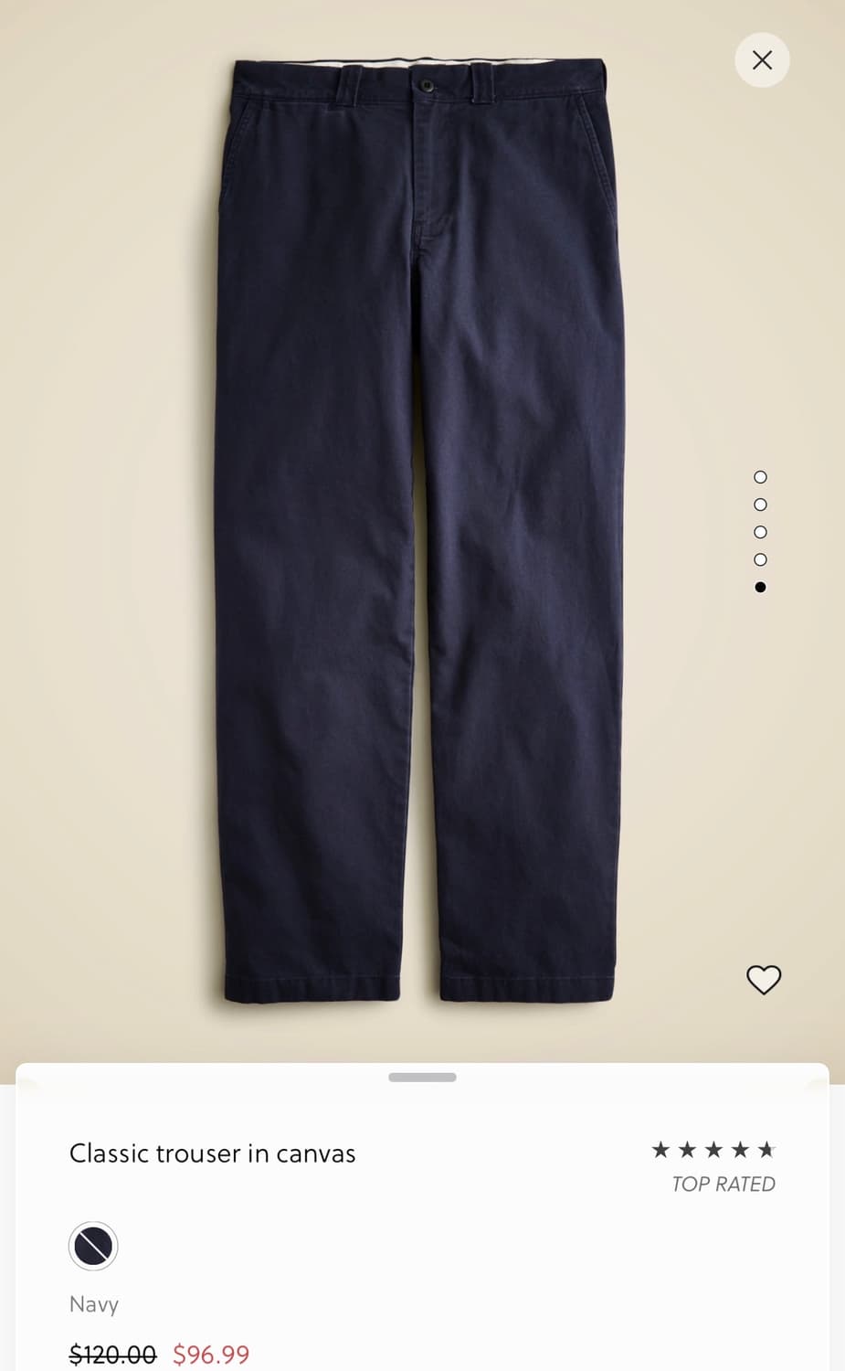 제이크루 클래식핏 캔버스 팬츠 31 상품이미지7