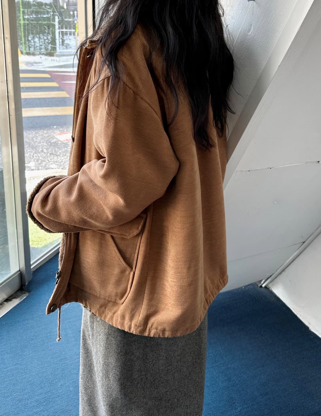 Cord fabric stand collar utility mid coa 상품이미지9