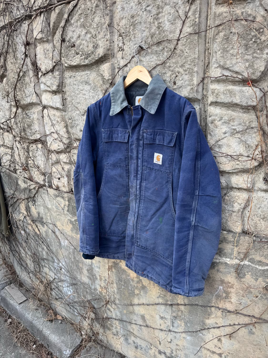 90s 칼하트 빈티지 네이비 페이딩 트레디셔널 워크 초어 자켓 상품이미지3