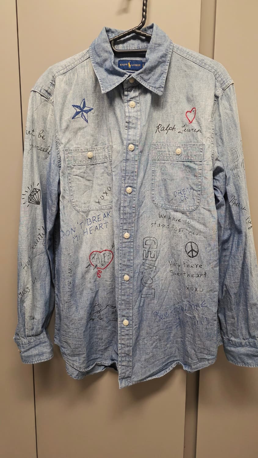 폴로 랄프로렌 자수 프린팅 데님 셔츠 상품이미지1