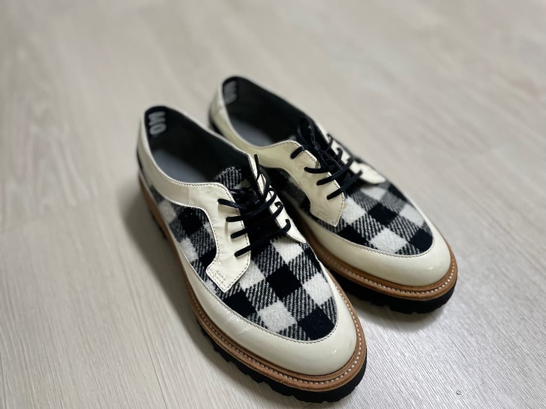 MSGM 화이트 체크 무늬 로퍼 스니커즈 신발 상품이미지4