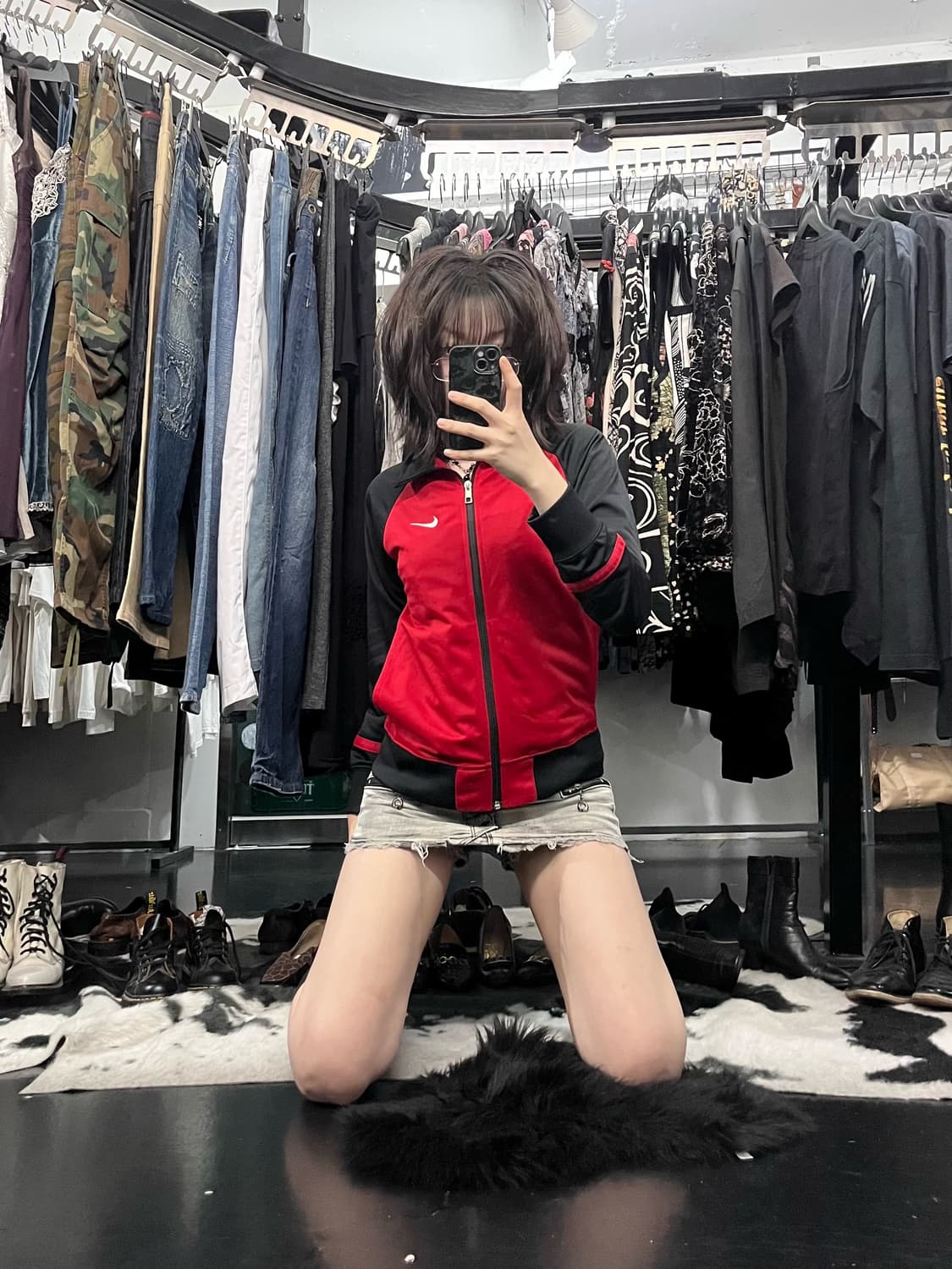 나이키 레드 배색 라인 져지 상품이미지1