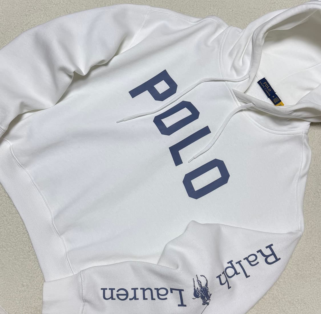 폴로 랄프로렌 흰파 후드티 (QR) 상품이미지3