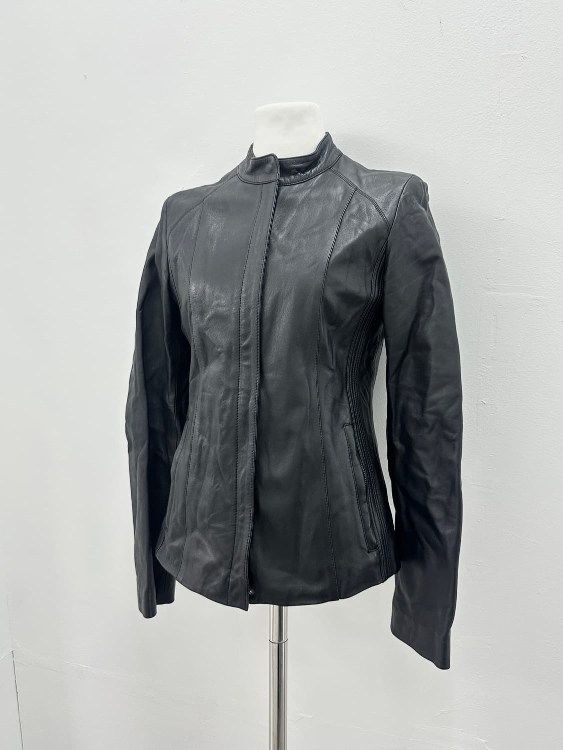 Vintage side detail lamb leather jacket 상품이미지4
